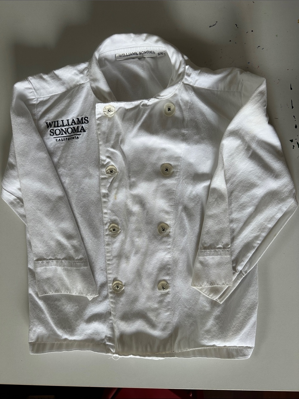 Williams Sonoma White Double-Breasted Chef Jacket